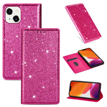 Load image into Gallery viewer, Ultrathin Glitter Magnetic Horizontal Flip Leather Case with Holder &amp; Card Slots, For iPhone 14, For iPhone 14 Max, For iPhone 14 Pro, For iPhone 14 Pro Max