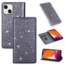 Load image into Gallery viewer, Ultrathin Glitter Magnetic Horizontal Flip Leather Case with Holder &amp; Card Slots, For iPhone 14, For iPhone 14 Max, For iPhone 14 Pro, For iPhone 14 Pro Max