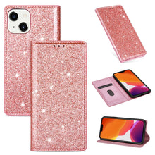 Load image into Gallery viewer, Ultrathin Glitter Magnetic Horizontal Flip Leather Case with Holder &amp; Card Slots, For iPhone 14, For iPhone 14 Max, For iPhone 14 Pro, For iPhone 14 Pro Max