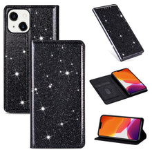 Load image into Gallery viewer, Ultrathin Glitter Magnetic Horizontal Flip Leather Case with Holder &amp; Card Slots, For iPhone 14, For iPhone 14 Max, For iPhone 14 Pro, For iPhone 14 Pro Max