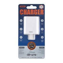 Load image into Gallery viewer, REMAX RP-U70 Jane Series 20W USB-C/Type-C PD Fast Charger, CN Plug, UK Plug, US Plug