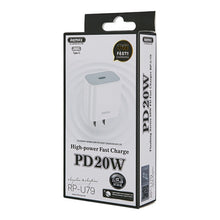 Load image into Gallery viewer, REMAX RP-U79 Speed Series 20W USB-C/Type-C Multi-Compatible Fast Charger, CN Plug, EU Plug, UK Plug