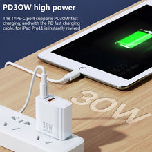 Load image into Gallery viewer, REMAX RP-U82 30W USB+USB-C/Type-C Dual Interface Fast Charger, CN Plug, UK Plug, US Plug