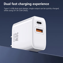 Load image into Gallery viewer, REMAX RP-U82 30W USB+USB-C/Type-C Dual Interface Fast Charger, CN Plug, UK Plug, US Plug