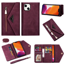 Load image into Gallery viewer, Skin Feel Zipper Horizontal Flip Leather Case, For iPhone 14, For iPhone 14 Max, For iPhone 14 Pro, For iPhone 14 Pro Max