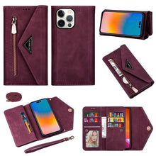 Load image into Gallery viewer, Skin Feel Zipper Horizontal Flip Leather Case, For iPhone 14, For iPhone 14 Max, For iPhone 14 Pro, For iPhone 14 Pro Max