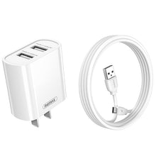 Load image into Gallery viewer, REMAX RP-U35 Jane Series 2.1A Dual USB Port Fast Charger Set, 8 Pin, Micro USB, USB-C/Type-C