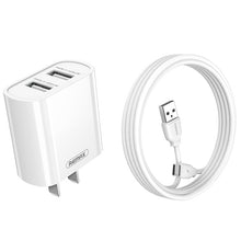Load image into Gallery viewer, REMAX RP-U35 Jane Series 2.1A Dual USB Port Fast Charger Set, 8 Pin, Micro USB, USB-C/Type-C