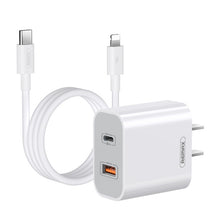 Load image into Gallery viewer, REMAX RP-U68 20W USB+USB-C/Type-C Dual Interface Fast Charger Set, CN Plug, EU Plug, UK Plug, US Plug