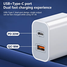 Load image into Gallery viewer, REMAX RP-U68 20W USB+USB-C/Type-C Dual Interface Fast Charger Set, CN Plug, EU Plug, UK Plug, US Plug