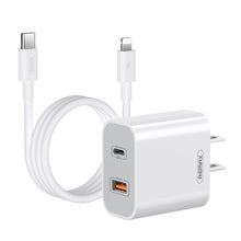 Load image into Gallery viewer, REMAX RP-U68 20W USB+USB-C/Type-C Dual Interface Fast Charger Set, CN Plug, EU Plug, UK Plug, US Plug