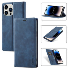 Load image into Gallery viewer, LC.IMEEKE Strong Magnetic Leather Phone Case with Holder &amp; Card Slots &amp; Wallet, For iPhone 14 Pro Max, For iPhone 14 Pro, For iPhone 14 Plus, For iPhone 14