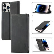 Load image into Gallery viewer, LC.IMEEKE Strong Magnetic Leather Phone Case with Holder &amp; Card Slots &amp; Wallet, For iPhone 14 Pro Max, For iPhone 14 Pro, For iPhone 14 Plus, For iPhone 14