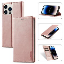 Load image into Gallery viewer, LC.IMEEKE Strong Magnetic Leather Phone Case with Holder &amp; Card Slots &amp; Wallet, For iPhone 14 Pro Max, For iPhone 14 Pro, For iPhone 14 Plus, For iPhone 14
