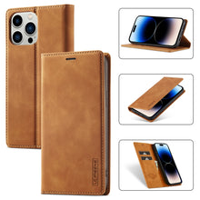 Load image into Gallery viewer, LC.IMEEKE Strong Magnetic Leather Phone Case with Holder &amp; Card Slots &amp; Wallet, For iPhone 14 Pro Max, For iPhone 14 Pro, For iPhone 14 Plus, For iPhone 14