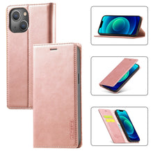 Load image into Gallery viewer, LC.IMEEKE Strong Magnetic Leather Phone Case with Holder &amp; Card Slots &amp; Wallet, For iPhone 14 Pro Max, For iPhone 14 Pro, For iPhone 14 Plus, For iPhone 14