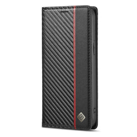 LC.IMEEKE Carbon Fiber PU + TPU Leather Case, For iPhone 14, For iPhone 14 Plus, For iPhone 14 Pro, For iPhone 14 Pro Max