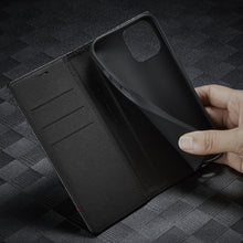 Load image into Gallery viewer, LC.IMEEKE Carbon Fiber PU + TPU Leather Case, For iPhone 14, For iPhone 14 Plus, For iPhone 14 Pro, For iPhone 14 Pro Max