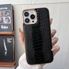 Load image into Gallery viewer, Genuine Leather Pinshang Series Nano Electroplating Phone Case, For iPhone 14, For iPhone 14 Plus, For iPhone 14 Pro, For iPhone 14 Pro Max, For iPhone 13, For iPhone 13 Pro, For iPhone 13 Pro Max