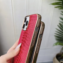 Load image into Gallery viewer, Genuine Leather Pinshang Series Nano Electroplating Phone Case, For iPhone 14, For iPhone 14 Plus, For iPhone 14 Pro, For iPhone 14 Pro Max, For iPhone 13, For iPhone 13 Pro, For iPhone 13 Pro Max