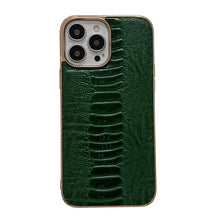 Load image into Gallery viewer, Genuine Leather Pinshang Series Nano Electroplating Phone Case, For iPhone 14, For iPhone 14 Plus, For iPhone 14 Pro, For iPhone 14 Pro Max, For iPhone 13, For iPhone 13 Pro, For iPhone 13 Pro Max