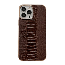 Load image into Gallery viewer, Genuine Leather Pinshang Series Nano Electroplating Phone Case, For iPhone 14, For iPhone 14 Plus, For iPhone 14 Pro, For iPhone 14 Pro Max, For iPhone 13, For iPhone 13 Pro, For iPhone 13 Pro Max