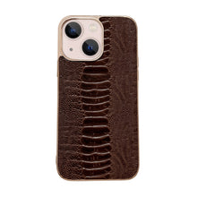 Load image into Gallery viewer, Genuine Leather Pinshang Series Nano Electroplating Phone Case, For iPhone 14, For iPhone 14 Plus, For iPhone 14 Pro, For iPhone 14 Pro Max, For iPhone 13, For iPhone 13 Pro, For iPhone 13 Pro Max