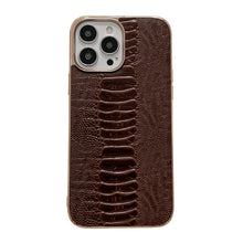 Load image into Gallery viewer, Genuine Leather Pinshang Series Nano Electroplating Phone Case, For iPhone 14, For iPhone 14 Plus, For iPhone 14 Pro, For iPhone 14 Pro Max, For iPhone 13, For iPhone 13 Pro, For iPhone 13 Pro Max