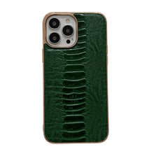 Load image into Gallery viewer, Genuine Leather Pinshang Series Nano Electroplating Phone Case, For iPhone 14, For iPhone 14 Plus, For iPhone 14 Pro, For iPhone 14 Pro Max, For iPhone 13, For iPhone 13 Pro, For iPhone 13 Pro Max