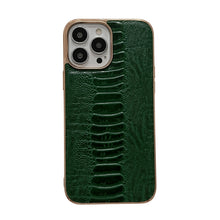 Load image into Gallery viewer, Genuine Leather Pinshang Series Nano Electroplating Phone Case, For iPhone 14, For iPhone 14 Plus, For iPhone 14 Pro, For iPhone 14 Pro Max, For iPhone 13, For iPhone 13 Pro, For iPhone 13 Pro Max