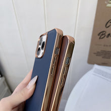 Load image into Gallery viewer, Genuine Leather Xiaoya Series Nano Electroplating Phone Case, For iPhone 14, For iPhone 14 Plus, For iPhone 14 Pro, For iPhone 14 Pro Max, For iPhone 13, For iPhone 13 Pro, For iPhone 13 Pro Max