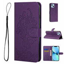 Load image into Gallery viewer, Tiger Flower Embossing Leather Phone Case, For iPhone 14, For iPhone 14 Plus, For iPhone 14 Pro, For iPhone 14 Pro Max
