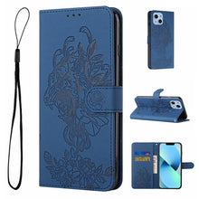 Load image into Gallery viewer, Tiger Flower Embossing Leather Phone Case, For iPhone 14, For iPhone 14 Plus, For iPhone 14 Pro, For iPhone 14 Pro Max