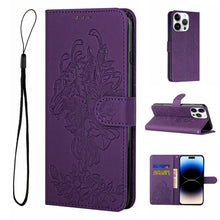 Load image into Gallery viewer, Tiger Flower Embossing Leather Phone Case, For iPhone 14, For iPhone 14 Plus, For iPhone 14 Pro, For iPhone 14 Pro Max