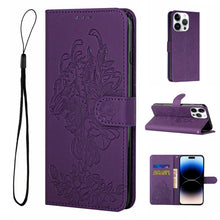 Load image into Gallery viewer, Tiger Flower Embossing Leather Phone Case, For iPhone 14, For iPhone 14 Plus, For iPhone 14 Pro, For iPhone 14 Pro Max