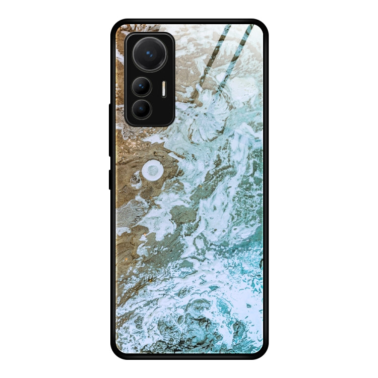 Marble Pattern Glass Protective Case, For Xiaomi 12 Lite