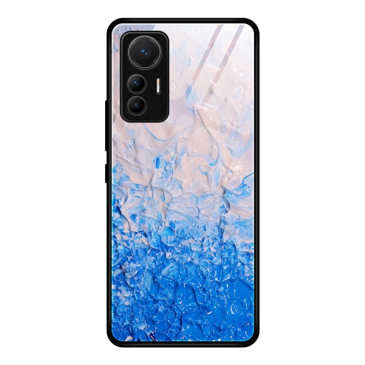 Marble Pattern Glass Protective Case, For Xiaomi 12 Lite