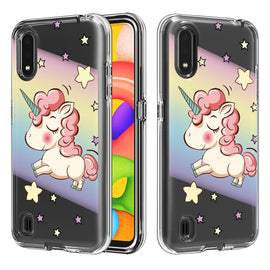 2 In 1 PC + TPU Card Pattern Transparent Protective Case