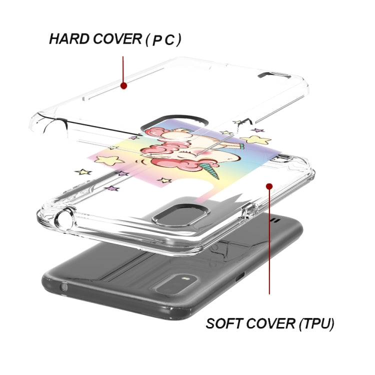 2 In 1 PC + TPU Card Pattern Transparent Protective Case