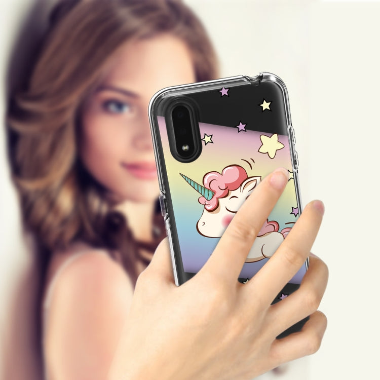 2 In 1 PC + TPU Card Pattern Transparent Protective Case