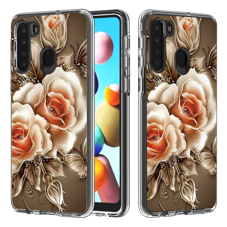 2 In 1 PC + TPU Card Pattern Transparent Protective Case