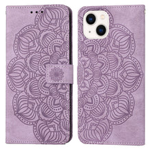 Load image into Gallery viewer, Mandala Embossed Flip Leather Phone Case, For iPhone 14, For iPhone 14 Plus, For iPhone 14 Pro, For iPhone 14 Pro Max