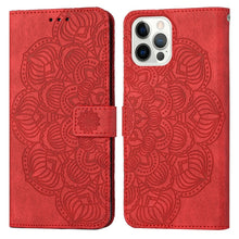 Load image into Gallery viewer, Mandala Embossed Flip Leather Phone Case, For iPhone 14, For iPhone 14 Plus, For iPhone 14 Pro, For iPhone 14 Pro Max