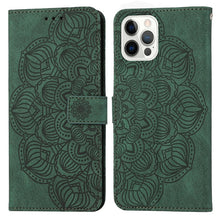 Load image into Gallery viewer, Mandala Embossed Flip Leather Phone Case, For iPhone 14, For iPhone 14 Plus, For iPhone 14 Pro, For iPhone 14 Pro Max