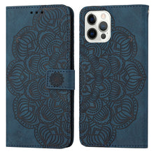 Load image into Gallery viewer, Mandala Embossed Flip Leather Phone Case, For iPhone 14, For iPhone 14 Plus, For iPhone 14 Pro, For iPhone 14 Pro Max