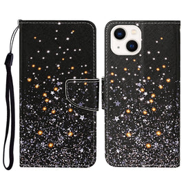 3D Colored Drawing Flip Leather Phone Case, For iPhone 14, For iPhone 14 Plus
