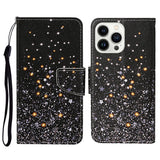 3D Colored Drawing Flip Leather Phone Case, For iPhone 14 Pro, For iPhone 14 Pro Max