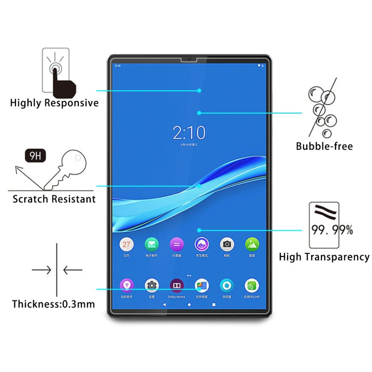 2 PCS 9H 0.3mm Explosion-proof Tempered Glass Film, For Lenovo M10 Plus X606, For Galaxy Tab A 8.4 (2020) T307 / Headwolf Fpad5 Pro