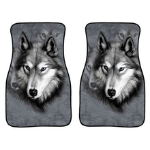 Load image into Gallery viewer, 2 in 1 Universal Printing Auto Car Floor Mats Set, C0161GO, C0162GO, C0163GO, C0164GO, C0165GO, C0166GO, H10868GO, 3132GO, 4475GO, 4500GO, 5080GO, CC3220GO, White Wolf, Scarred Wolf, Grey Wolf, Black-White Flowers, Red-White Flowers, Black-Yellow Flowers