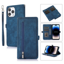 Load image into Gallery viewer, Zipper Card Slot Buckle Wallet Leather Phone Case, For iPhone 14 Pro Max, For iPhone 14 Pro, For iPhone 14 Plus, For iPhone 14